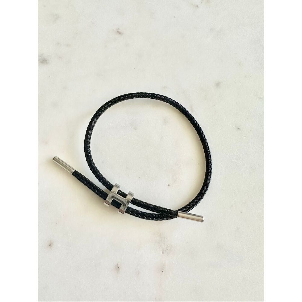Black H logo rope bracelet